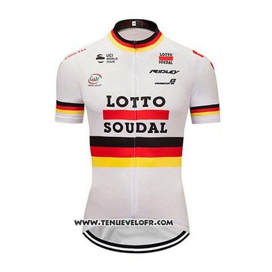 2018 Maillot Ciclismo Lotto Soudal Champion Allemagne Manches Courtes et Cuissard